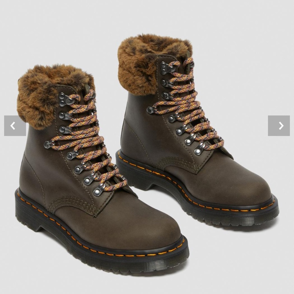 1460 SERENA COLLAR FAUX FUR LINED LACE UP BOOTS